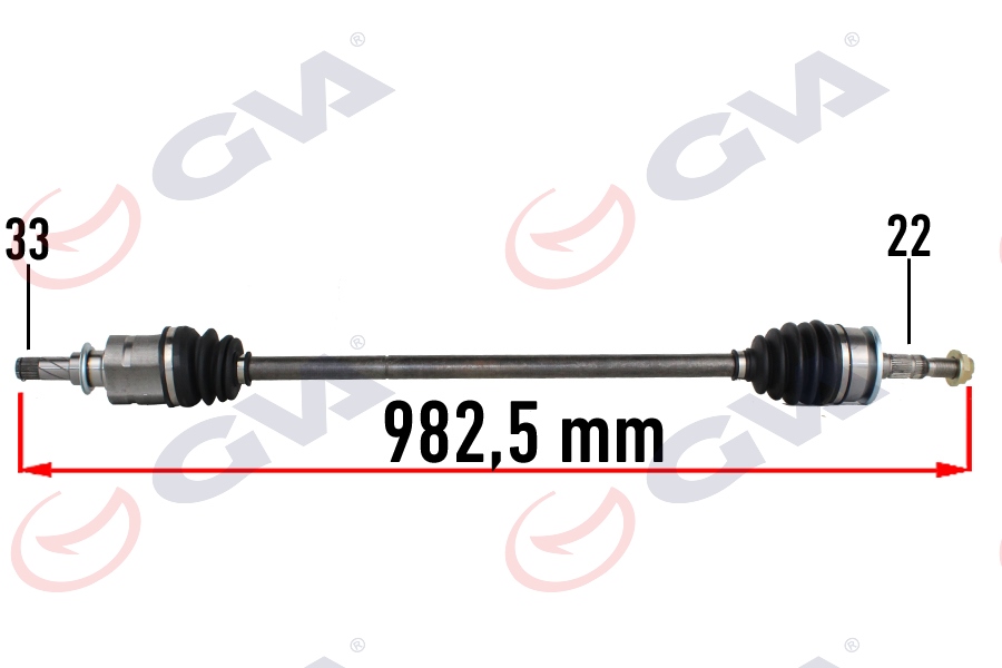 KOMPLE AKS SAĞ OPEL ASTRA J 1-4-1.6 (10-15) (982.5mm) - GVA - OEM 13335141