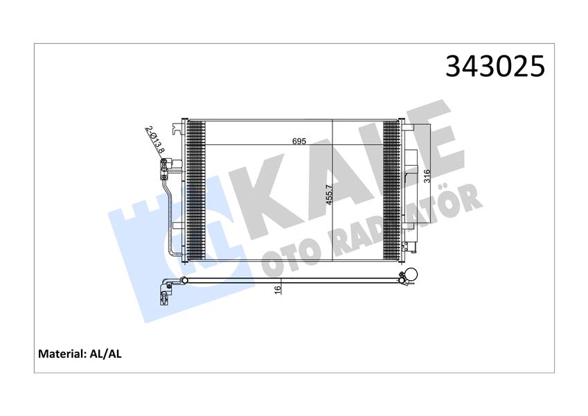 KLIMA RADYATORU MERCEDES SPRINTER B906 B907 B910 - KALE - OEM A9065000454