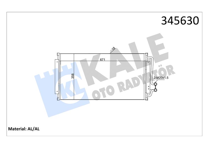 KONDENSER AL/AL BLAZER S10 - KALE - OEM 52474647