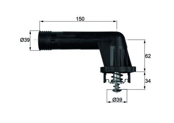 TERMOSTAT 95°C BMW E34 E36 M43 - MAHLE - OEM 11531739755
