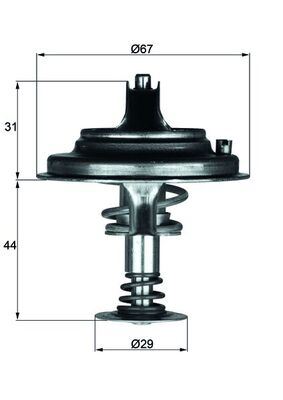 TERMOSTAT 80 °C MERCEDES M116 M117 M119 W124 W126 W140 R129 - MAHLE - OEM A1162000315