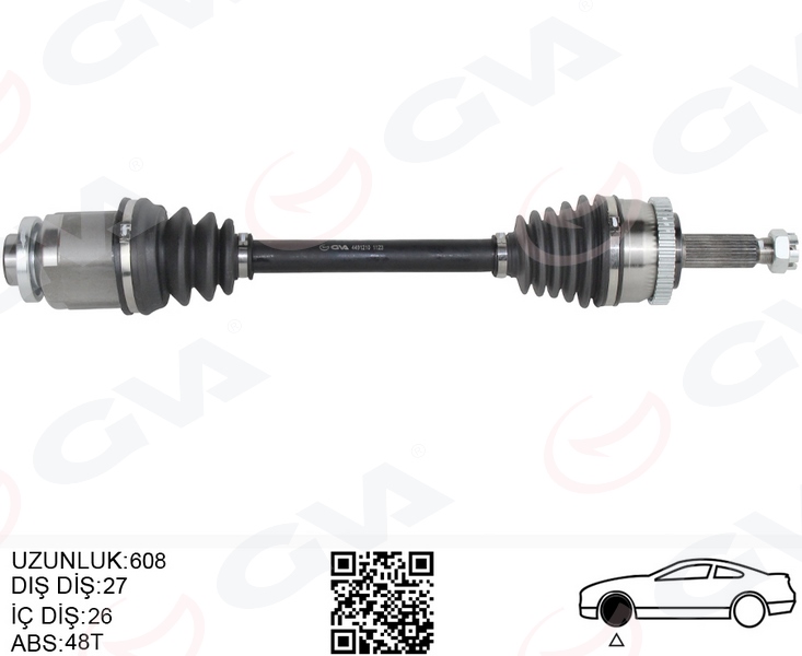 KOMPLE AKS ÖN SAG HYUNDAI TUCSON (JM) 2.0 CRDI ABSLI (04-10) - GVA - OEM 495002E550