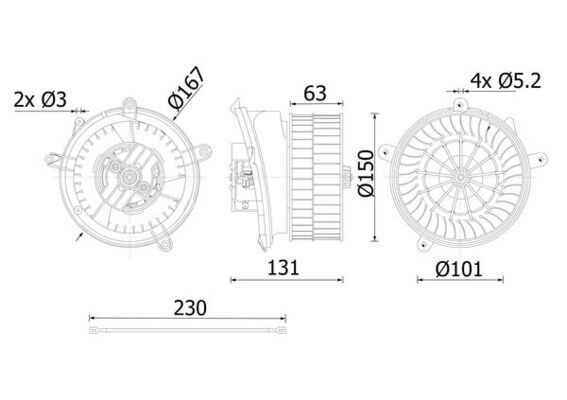 KALORIFER MOTORU MERCEDES W202 S202 C208 A208 - MAHLE - OEM A2028209342