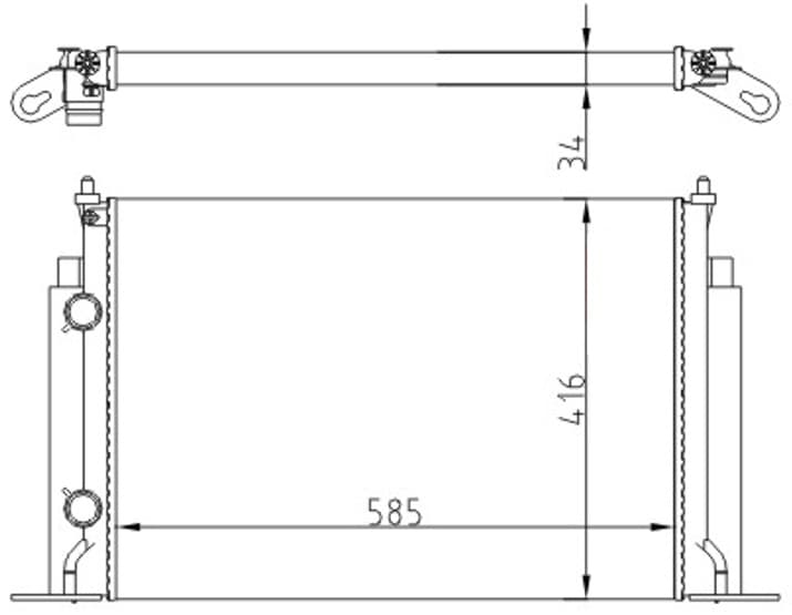RADYATOR MECHANİCAL MT(585×416×34)STİLO 1.9D 2001+...