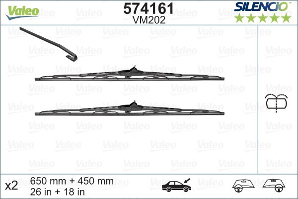 (x) SİLECEK (SILENCIO) 65+45 CM X2 VM202 KIA CARANAL - VALEO - OEM A6388201045