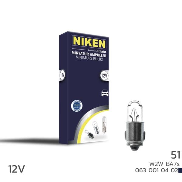 NIKEN T6.5 MINYATUR AMPUL W2W BA7s (12V) 10LU