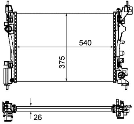 Kühlmittelkühler FIAT QUBO 1.4 - MAHLE
