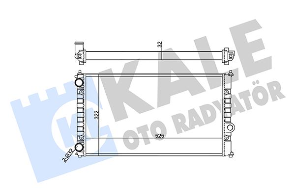 RADYATÖR POLO CLASSIC 1.6 (96-01)-SEAT CORDOBA-IBIZA-INCA 1.8i (93-99) (ALM+MEKANİK) (525x322x23) - KALE - OEM 1HM121253