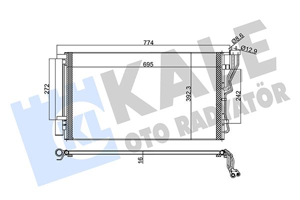 KONDENSER AL/PL/BRZ GRANDEUR-SONATA VI-KIA CADENZA-OPTIMA - KALE - OEM 976063R000