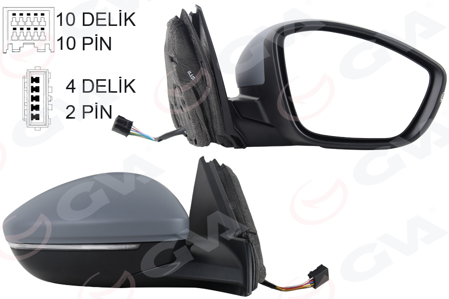DIŞ DİKİZ AYNASI SAĞ ELEKTRİKLİ+ISITMALI+SİNYALLİ+KATLANIR+SENSÖRLÜ+ASTARLI+Ç.AYDINLATMALI+KONVEKS 208 (19-)CORSA F (19-)10H10P+4H2P - GVA - OEM 98260175XT