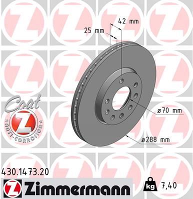 ÖN FREN AYNASI VECTRA B (96 > 02) SAAB 9-2/9-3 - ZIMMERMANN - OEM 569056