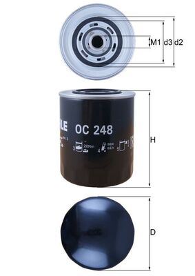 YAĞ FİLTRESİ Spin-on oil filter — MAHLE OC248 - MAHLE