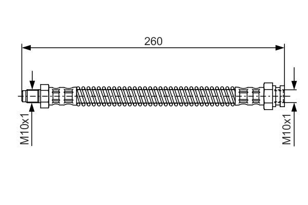 FREN HORTUMU; ARKA. 260.00 MM — BOSCH 1987476522 - BOSCH
