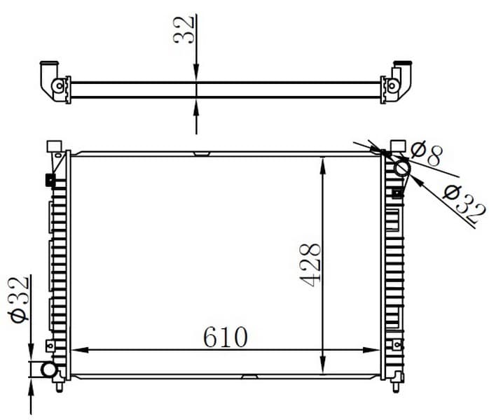 RADYATOR BRAZİNG MT(610X428X32)FREELANDER 1.8İ 97+...