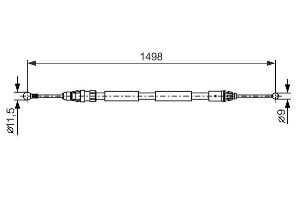FREN TELİ. 1498 MM — BOSCH 1987482387 - BOSCH