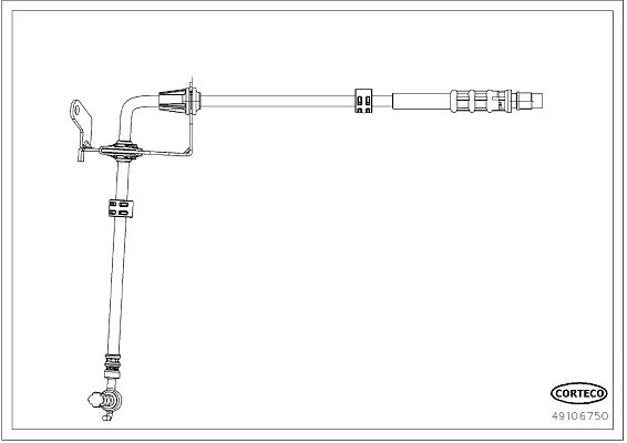 ÖN FREN HORTUMU SOL OPEL COMBO E 18> PEUGEOT P308 13>21 PARTNER-RIFTER 18> CITROEN C4 13> BERLINGO 18> - CORTECO - OEM 9676346180