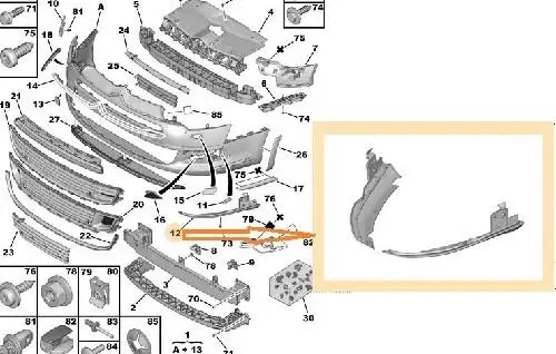 ÖN TAMPON KÖŞE REFLEKTÖR BRAKETİ C5 - PSA - OEM 7414.YA