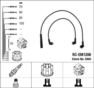 RC-EM1206 ATEŞLEME KABLOSU - NGK