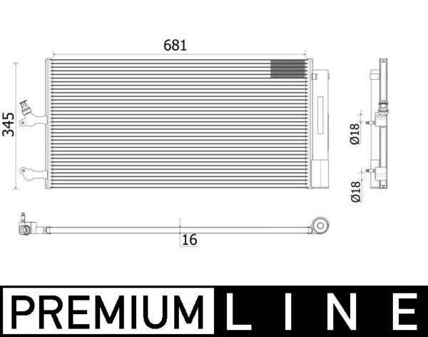 KLIMA RADYATÖR (KONDANSATÖR) S60 III 19> S90 I - MAHLE - OEM 31657301
