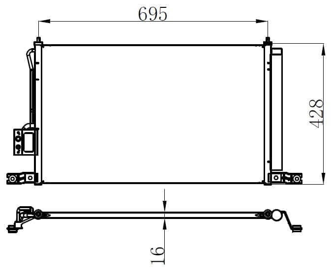 KLİMA KONDENSERİ SANTA FE 2.0İ-2.2CRDI-2.7İ 06=>...