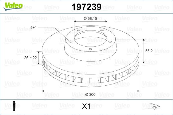 FREN DISKI ON X1 SHARAN 16 TUM 00 - TRANSPORTER T4 16 90 - - VALEO - OEM 1141782