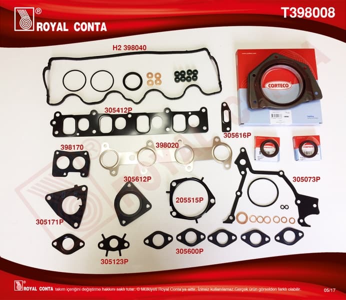 MOTOR TAKIM CONTA KEÇELİ+S LASTİKLİ DOBLO-PUNTO 1....