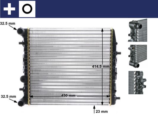 Kühlmittelkühler SKODA FABIA / VW POLO — MAHLE CR454000S - MAHLE