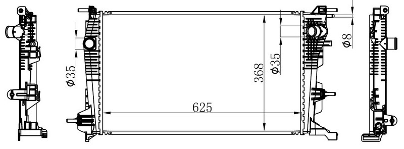 RADYATOR SCENIC III 1.5 DCI 1.4 08> (MEK) (625x368x26) - ORIS - OEM 214100002R