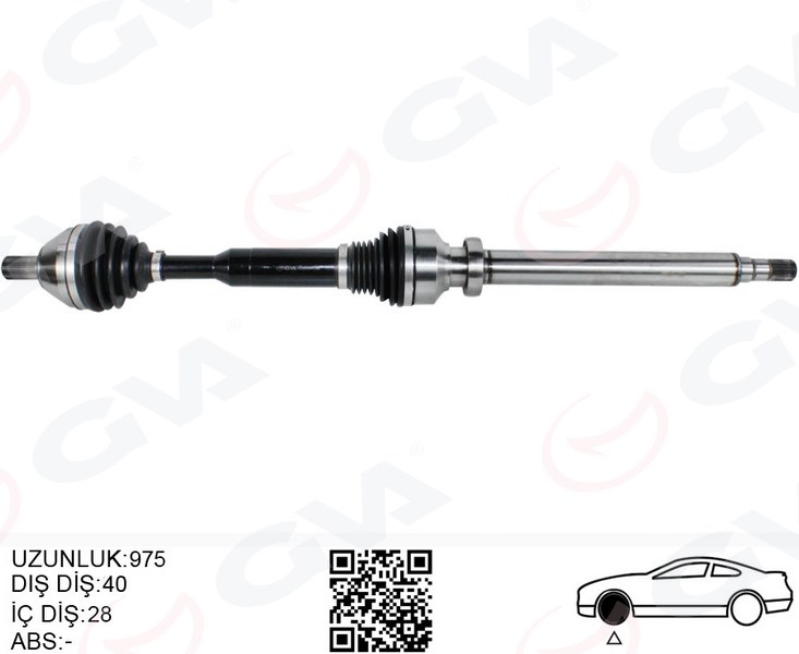 ÖN AKS KOMPLE SAG VOLVO XC60 I 10>15 D3-D4-T5-T6 XC60 II 15> D4 OTOMATİK ŞANZIMAN 8 VİTES - GVA - OEM 36010216