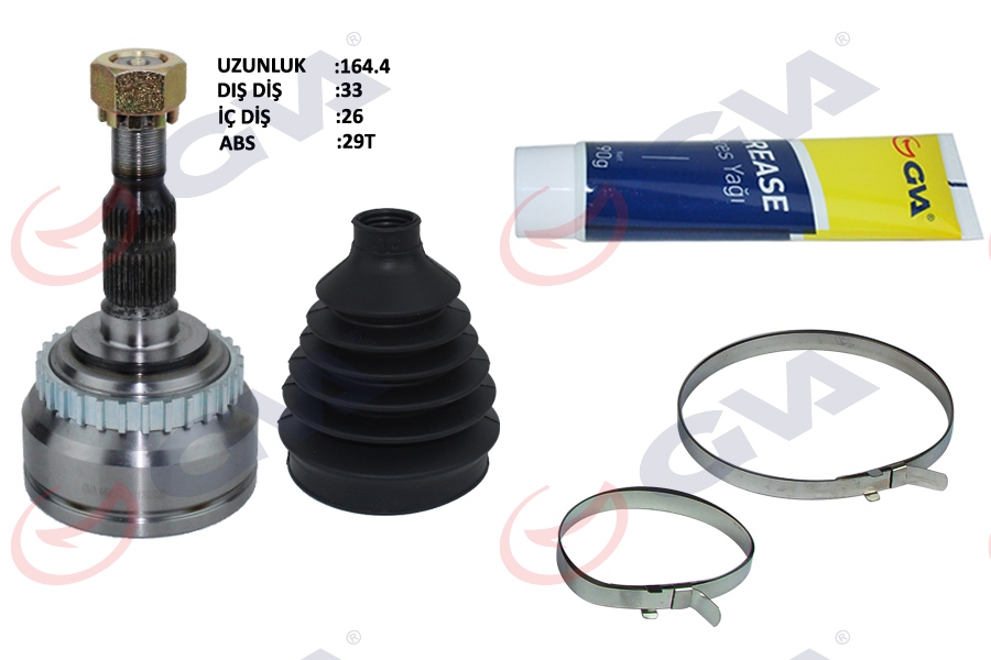 AKS KAFASI DIŞ VECTRA B 1.8-2.0-2.5 (96>02) ASTRA G 1.8-2.0 (98>05) ASTRA F 1.6-1.8-2.0 (93>97) VECTRA A 1.8-2.0 (89>95) ABS`Lİ (29 DİŞ) (33x25x52) 164.5mm - GVA - OEM 90498412