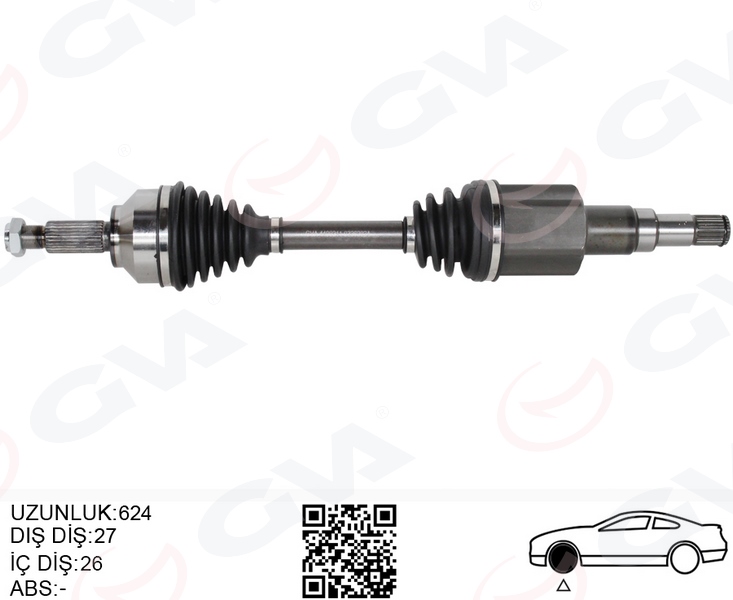 KOMPLE AKS ÖN SOL JAGUAR X-TYPE I (X400) 2.2 D (624MM) - GVA - OEM C2S29732