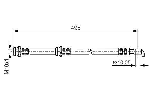 FREN HORTUMU SOL; ARKA. 495.00 MM - BOSCH