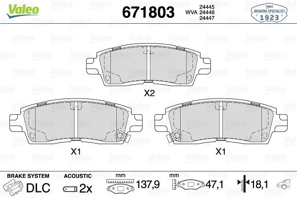 DİSK FREN BALATASI (ARKA) CHEVROLET TRAILBLAZER 4.2 AWD 09-01-09-08 ISUZU ASCENDER 4.2-5.3 AWD 03.03 > SAAB 9-7X 4.2-5.3 06-04-07-12 - VALEO - OEM 88935732