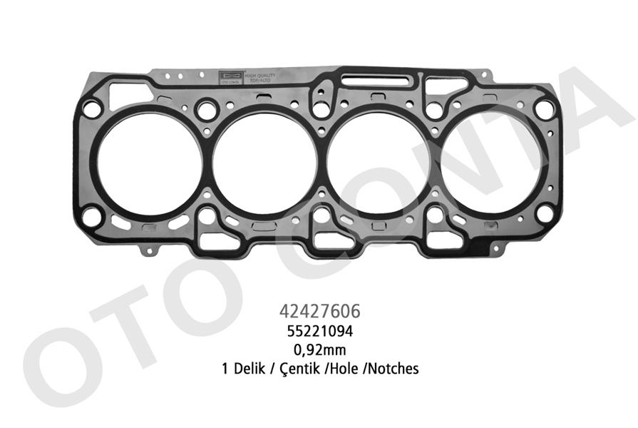 SILINDIR KAPAK CONTASI 1 DELIK 0.92 mm FIAT DOBLO LINEA EGEA 1.6 JTD MTJ 16V 198 A2.000 263 A3.000 - OTOCONTA - OEM 55221094