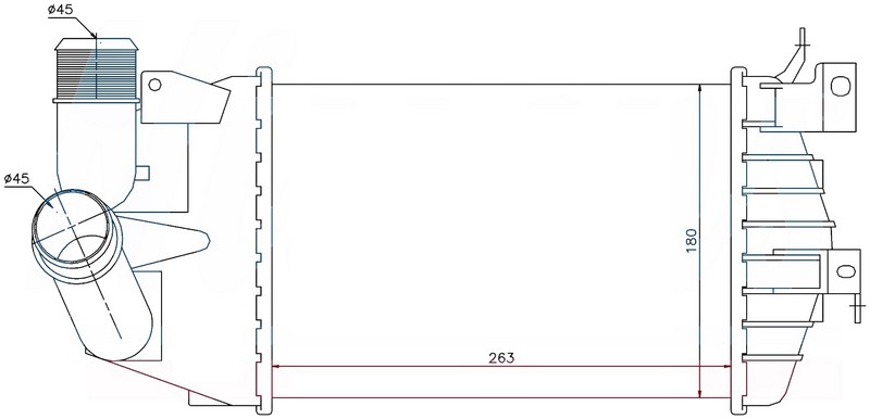 TURBO RADYATÖRÜ (INTERCOOLER) ASTRA H-ZAFIRA (AL/PL/BRZ) (262x181.5x62) 96587 - ORIS - OEM 6302072