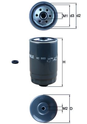 YAKIT FİLTRESİ Spin-on fuel filter — MAHLE KC503D - MAHLE