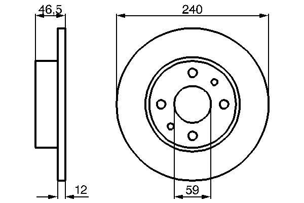 ÖN FREN AYNASI UNO 70 (240.5x12x4DL) - BOSCH - OEM 71738423