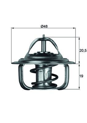 TERMOSTAT CORSA A-B-ASTRA F-G-VECTRA A-B-ASCONA C-KADETT E-CIELO-LANOS (V1542/1) (92C) - MAHLE - OEM 1338052