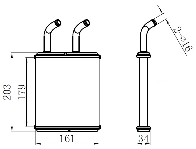 KALORİFER RDAYATÖRÜ BRAZİNG KIA PREGIO (179x156x22) - ORIS - OEM OK72A61A10