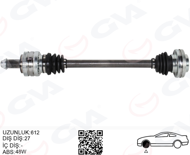 KOMPLE AKS ARKA SOL BMW E81 E82 E87 E90 E91 E92 E93(612MM) (OTOM. SANZ.) - GVA - OEM 33217523959