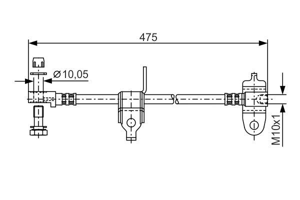 FREN HORTUMU ÖN SOL FORD TRANSİT 01> (UZUNLUK: 463mm) - BOSCH