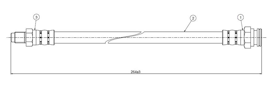 FREN HORTUMU arka 205 CTI. GTI 1.9 84-. - CAVO - OEM 480632