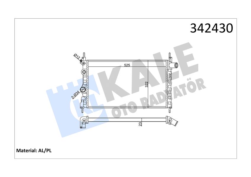 RADYATOR ASTRA II KADETT E 1.3-1.4-1.6 (MT) AL PL BRZ - KALE - OEM 1300099