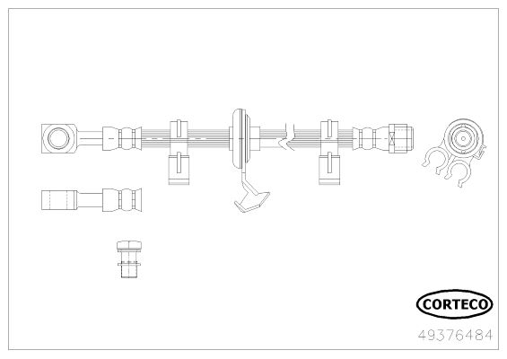 FREN HORTUMU ÖN SAG MERCEDES ML-CLASS W163 98>05 - CORTECO - OEM A1634202348