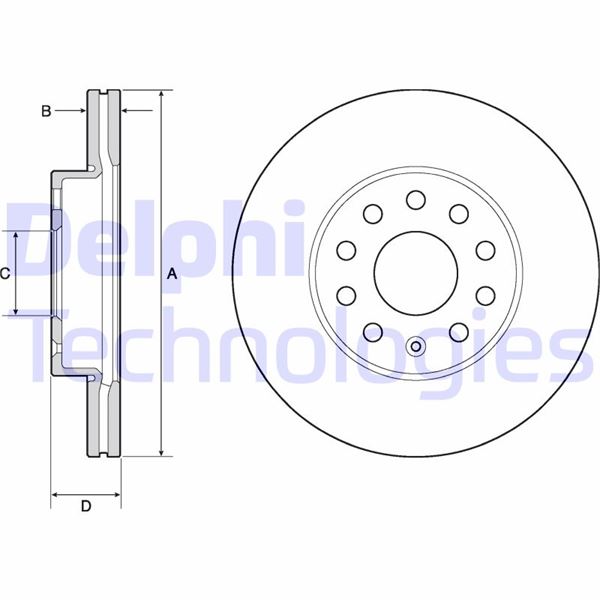 FREN DISKI ON HAVALI ( BOYALI ) LEON SKODA OCTAVIA 12=> A3 GOLF - DELPHI - OEM 5Q0615301A