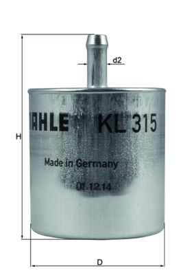YAKIT FİLTRESİ Fuel Filter — MAHLE KL315 - MAHLE