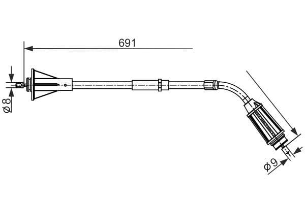 EL FREN TELİ ARKA VOLVO S80 06> (UZUNLUK: 691mm...