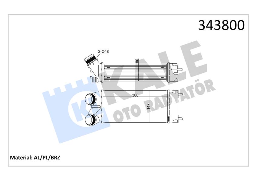 INTERCOOLER BERLINGO III C4 C4 PICASSO PARTNER TEPEE (04+) 308 3008 5008 (07+) 1.6HDI AL PL BRZ - KALE - OEM 0384L4