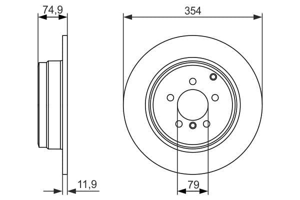 FREN DİSKİ. ARKA. [354 /11.9-10.4 MM]. KAPLAMALI