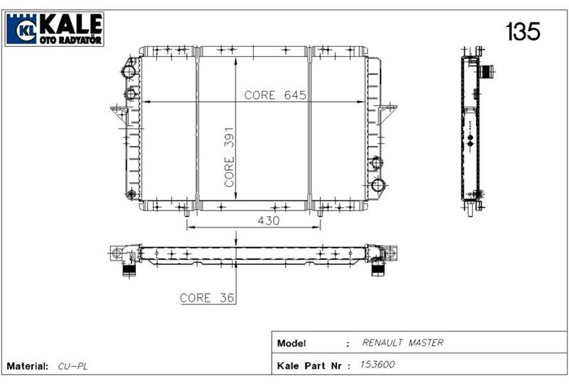 RADYATOR MASTER 2 SIRA PA - KALE - OEM 7701403868